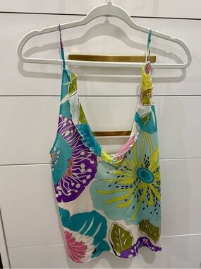 100% silk Max Mara floral print tank top